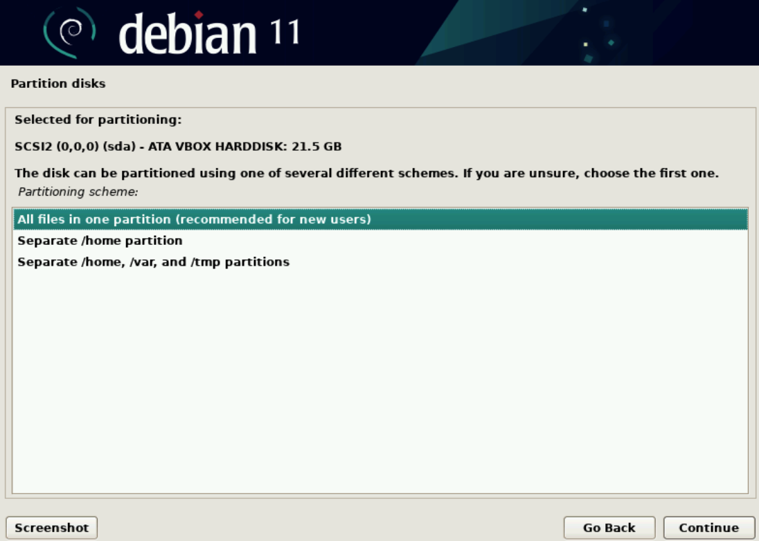 All files in one partition